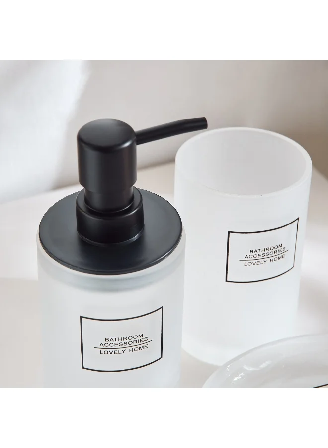 Home Box Casa 3-Piece Frosted Glass Bathroom Accessory Set