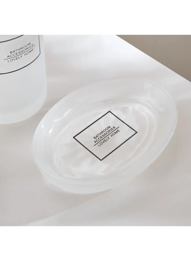 Home Box Casa 3-Piece Frosted Glass Bathroom Accessory Set