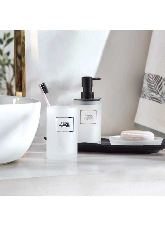 Home Box Casa 3-Piece Frosted Glass Bathroom Accessory Set