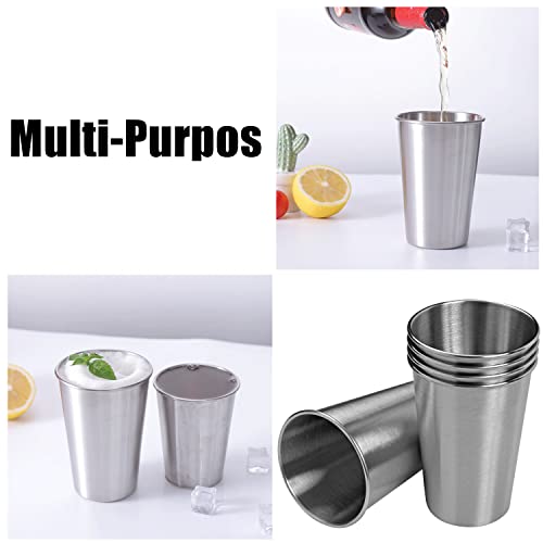 CAMBUY Stainless Steel Cups 18 oz Unbreakable and Reusable Drinking Cups Eco-Friendly Healthy Tumbler Set for Milk Juice and Water Dishwasher Safe (10Pcs) - Image 5