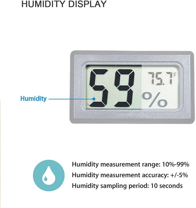 Veanic 4-Pack Mini Digital Electronic Temperature Humidity Meters Gauge Indoor Thermometer Hygrometer LCD Display Fahrenheit (℉) for Humidors, Greenhouse, Garden, Cellar, Fridge, Closet - Image 4