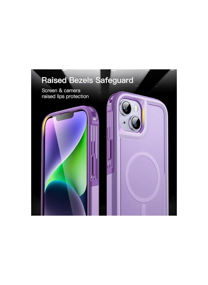 JETech Case for iPhone 14 Plus 6.7-Inch Compatible with MagSafe, Heavy Duty Dual-Layer Rugged Protection, Shockproof Protective Tough Phone Magnetic Cover (Light Purple) - Image 3