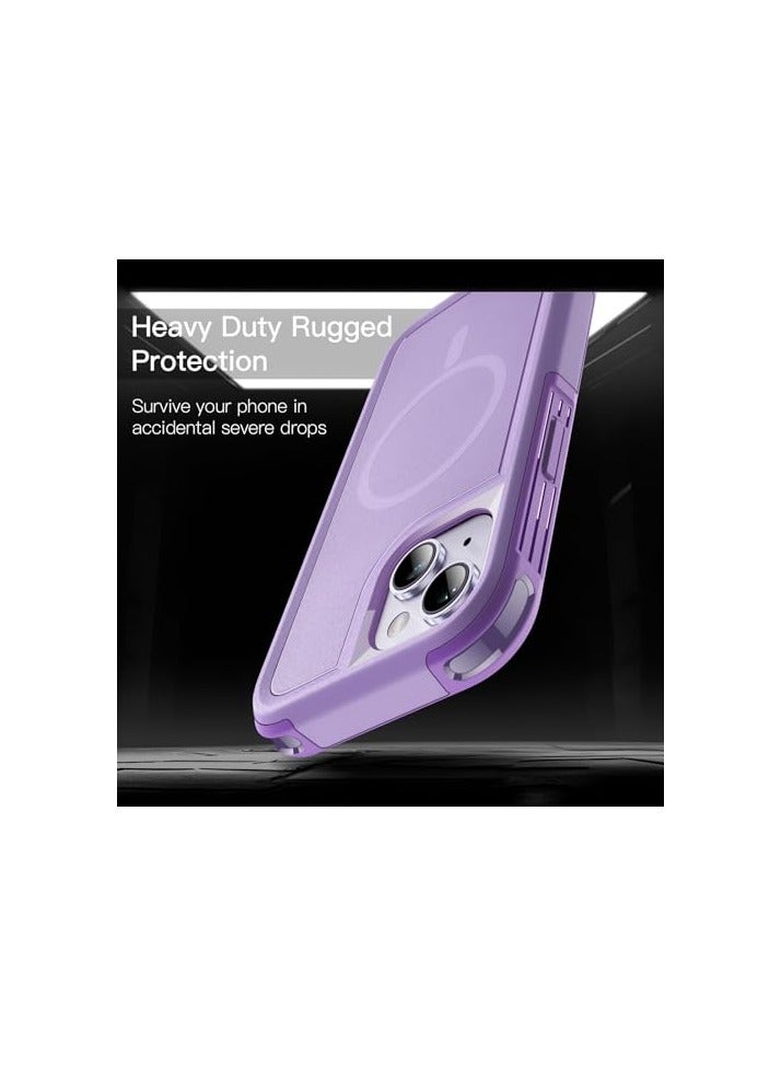 JETech Case for iPhone 14 Plus 6.7-Inch Compatible with MagSafe, Heavy Duty Dual-Layer Rugged Protection, Shockproof Protective Tough Phone Magnetic Cover (Light Purple) - Image 5