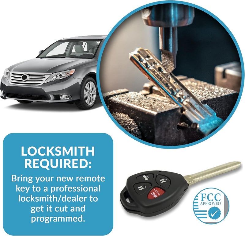 Keyless2Go Replacement Keyless Entry Remote for Toyota Avalon and Corolla - Set of 2 - Image 5