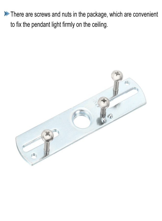 MECCANIXITY Light Fixture Crossbar Kit, 105x22mm Mounting Bracket Ceiling Light Plate for Chandelier Lighting, Silver Tone 3 Set - Image 4