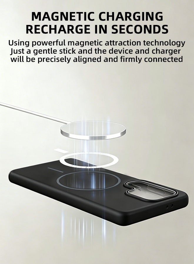 Magnetic Case for Samsung Galaxy S26 Ultra, [Strong Magnetic Compatibility][Reliable All-Round Protection][Sweatproof and Fingerprint-Resistant] Frosted Texture Drop Protection Phone Case for Galaxy S26 Ultra 6.9 inch, Black - Image 4