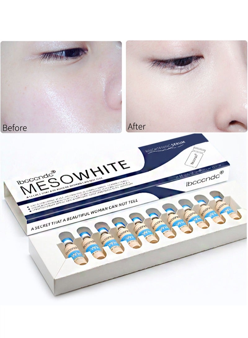 ibcccndc 5MLx10PCS Ampoule Liquid Foundation Starter Kit,BB Skin Treatment–MESO WHITE Brightening BB Serum Kit–Semi-Permanent Liquid Foundation Natural Nude Make-up - Image 1