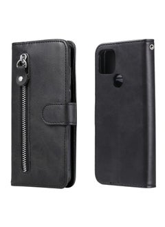 HuHa Case Cover For For Google Pixel 5 XL / Pixel 4a 5G Fashion Calf Texture Zipper Horizontal Flip Leather Case with Holder & Card Slots & Wallet(Black) 