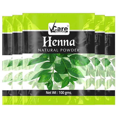 VCare Henna Natural Powder For Hair, 100 gm, (Pack of 5) - Image 1