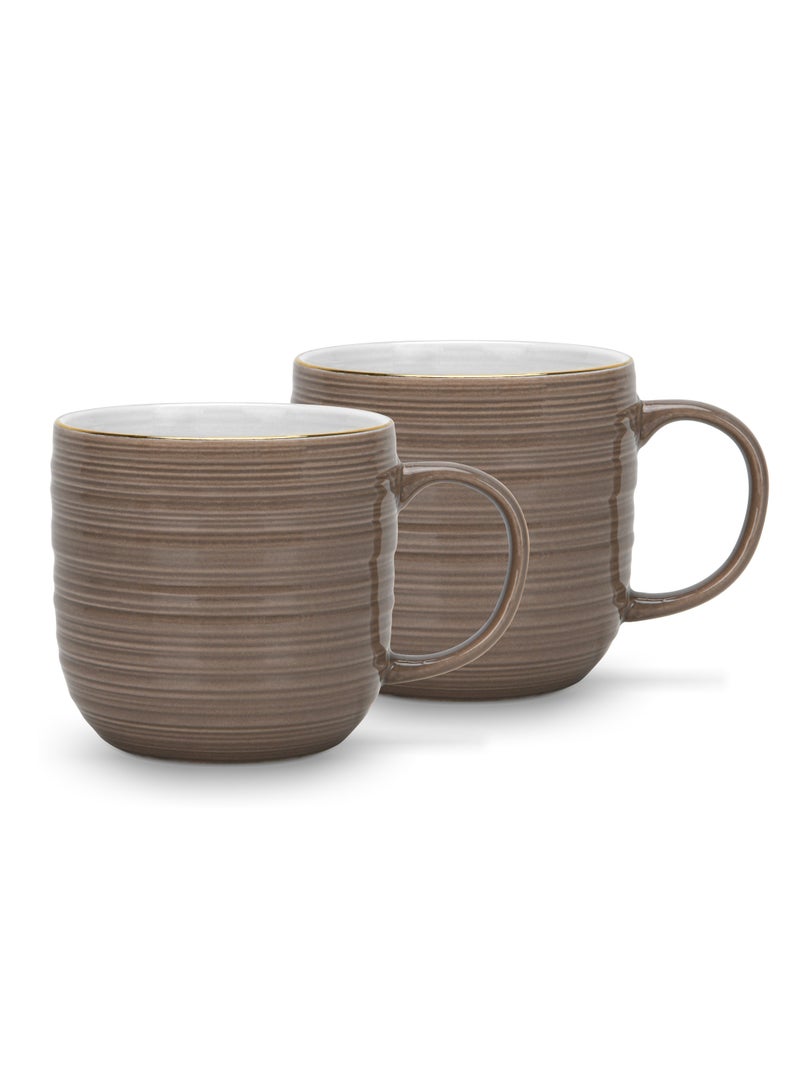 Fissman طقم أكواب قهوة من قطعتين سعة 350 مل، سلسلة فيرمينا، أكواب جديدة من البورسلين بلمسة لامعة مع مقبض، أكواب بحافة ذهبية، قاعدة غير قابلة للانزلاق - Image 4