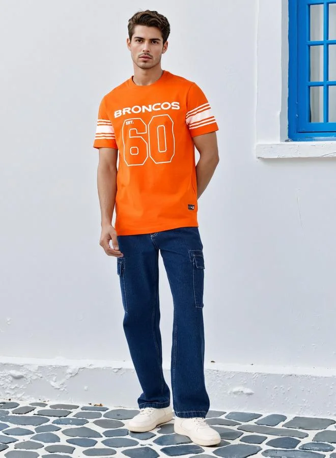 Splash FAV NFL Print Crew Neck T-shirt