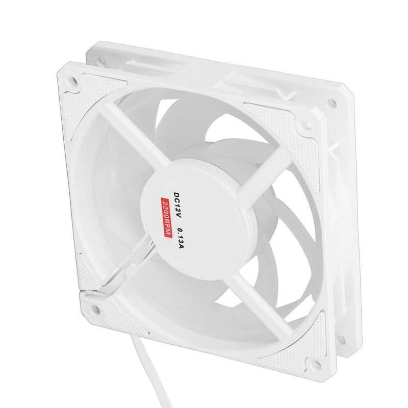 White PWM PC Case Fan 2200RPM Hydraulic Bearing Intelligent Temperature Control 4 Pin - Image 3