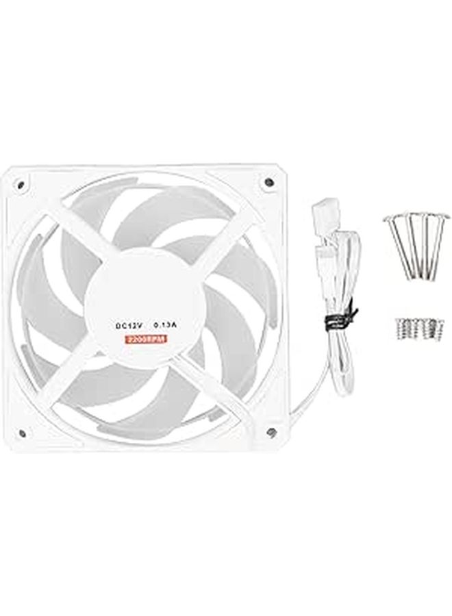 White PWM PC Case Fan 2200RPM Hydraulic Bearing Intelligent Temperature Control 4 Pin - Image 1