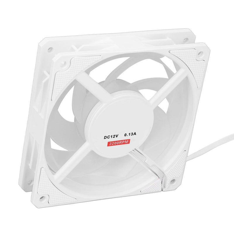 White PWM PC Case Fan 2200RPM Hydraulic Bearing Intelligent Temperature Control 4 Pin - Image 5