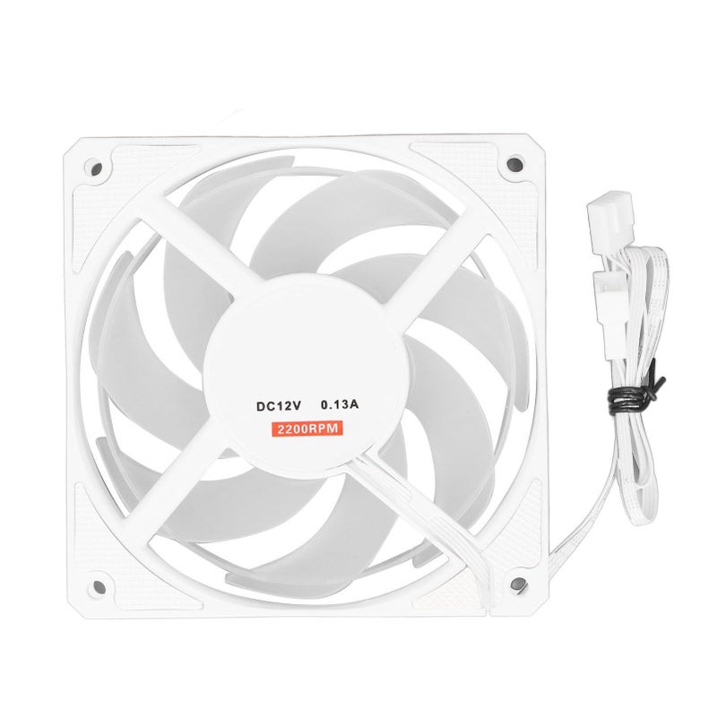White PWM PC Case Fan 2200RPM Hydraulic Bearing Intelligent Temperature Control 4 Pin - Image 4
