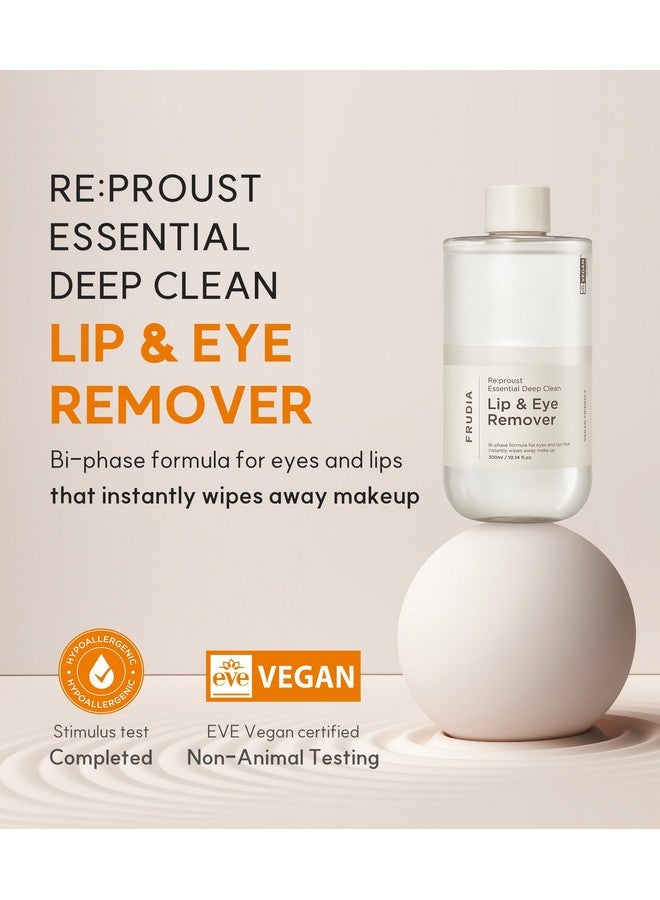 frudia Welcos Re:Proust Essential Deep Clean Lip & Eye Remover Bi Phase Vegan Lip & Eye Makeup Remover Mascara Lipstick Remover Korean Makeup Remover Organic Gentle Makeup Remover 10.14 Fl Oz - Image 2