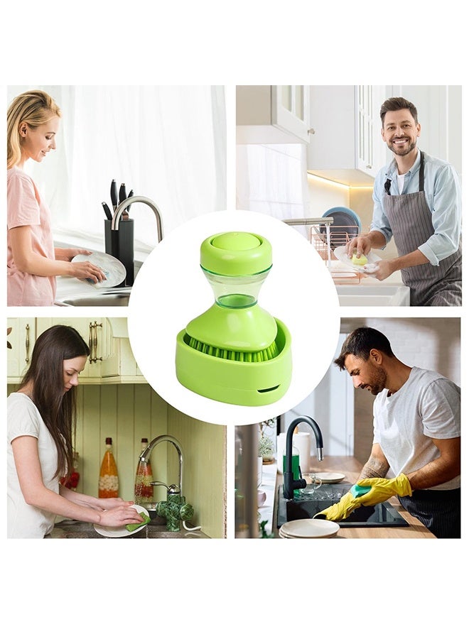 Soap Dispensing Brush, Cookware Scrubber Tool, Dishwashing Brush with Built in Soap, Kitchen Scrubber with Sturdy Bristles, Home Cleaning Accessories, Kitchen Tool for Bowl Cutting Board Cookware - Image 3