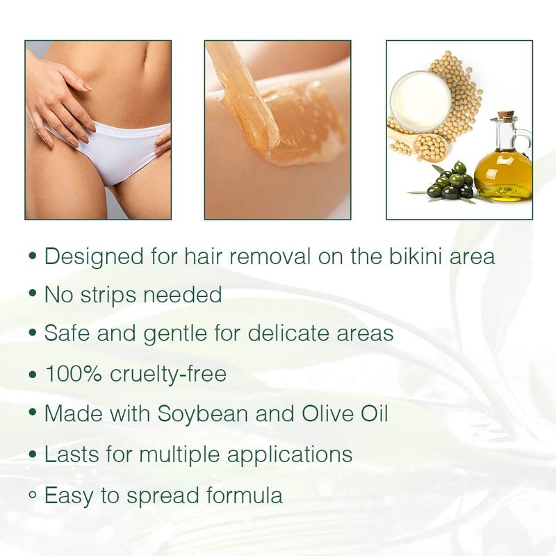 Clean + Easy شمع برازيلية صلبة نظيفة وسهلة، لإزالة الشعر من الجسم بالكامل لجميع أنواع البشرة، 14 أونصة - Image 3