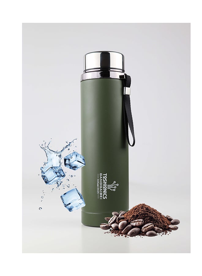 توشيونيكس قارورة حرارية مفرغة من الفولاذ المقاوم للصدأ مزدوجة الطبقات سعة 1000 مل - ترمس معزول مزدوج الجدار ساخن وبارد - بطانة داخلية SUS316، وغطاء SUS304، قارورة مانعة للتسرب وخالية من مادة BPA - قارورة مشروبات ساخنة وباردة للبالغين والأطفال - حاوية شرب للمنزل والمكتب والمدرسة والسفر والأنشطة الخارجية والتخييم والسفر والرحلات، قارورة مياه شرب سعة 32 أونصة - Image 1