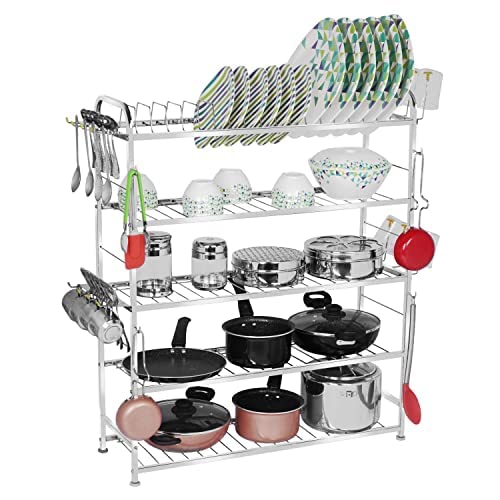 Homify Wall Mount Kitchen Utensils Dish Rack Stainless Steel Utensil RackStand Dish StandHolder Kitchen Organizer Utensils Rack with Plate Cutlery Stand 36 x 30 - Image 1