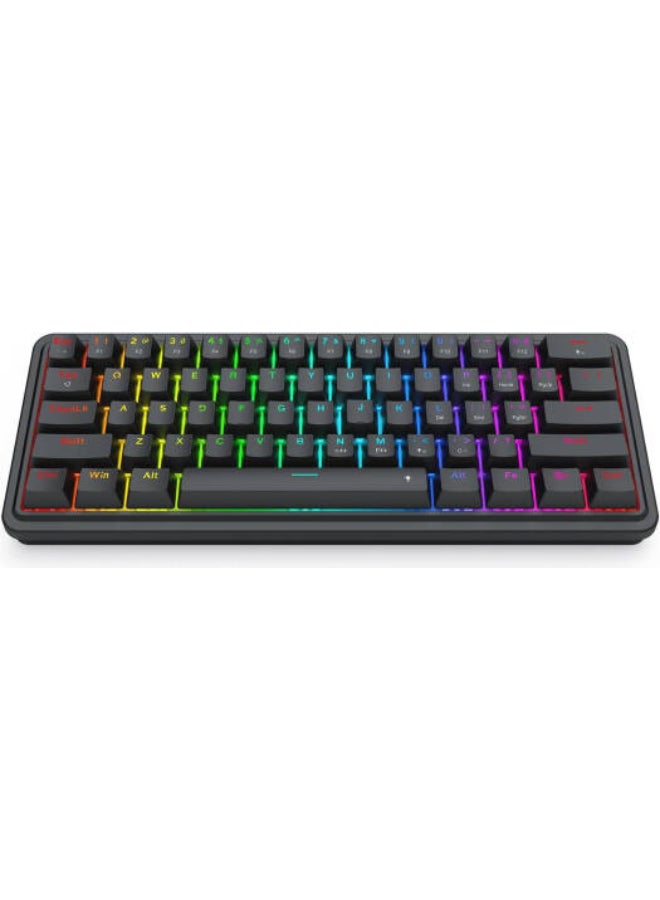 ريدراجون لوحة مفاتيح الألعاب RGB سلكية K722 بنسبة 60%، 61 مفتاحًا مع إمكانية التبديل الساخن، لوحة مفاتيح ميكانيكية مدمجة مع مقبس تعديل مجاني، عزل ضوضاء ثلاثي الطبقات، مفتاح خطي مخصص هادئ - Image 4