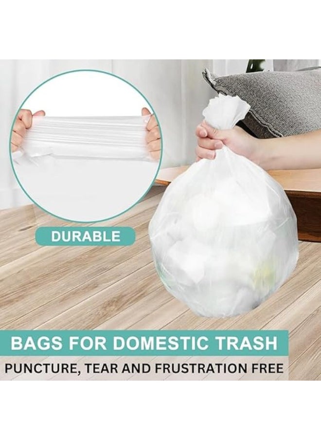 8 Gallons 150 Trash Bags Heavy Duty White Plastic Garbage Bags for Contractor, Industrial, Home, Kitchen, Commercial, Yard, Lawn, Leaf (8 Gallons, 150 Bags)