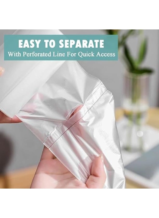 8 Gallons 150 Trash Bags Heavy Duty White Plastic Garbage Bags for Contractor, Industrial, Home, Kitchen, Commercial, Yard, Lawn, Leaf (8 Gallons, 150 Bags)