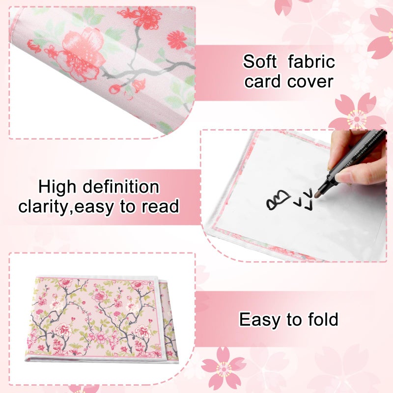 Sonwyoung 4 Pack Chinoiserie Mahjong Card Holder Chinoiserie Print Mahjong Card Sleeve Large Size(6 1/8â€x4 3/4â€) Soft Printed Fabric Scorecard Protector Holder Cover Gifts(Pink and Green) - Image 3