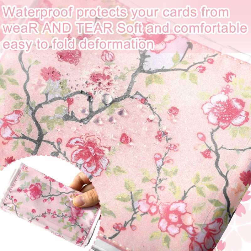 Sonwyoung 4 Pack Chinoiserie Mahjong Card Holder Chinoiserie Print Mahjong Card Sleeve Large Size(6 1/8â€x4 3/4â€) Soft Printed Fabric Scorecard Protector Holder Cover Gifts(Pink and Green) - Image 5