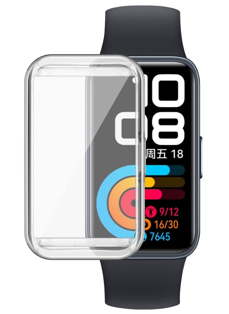 HW [2pcs] Ful Case Protector Compatible with Huawei Band 8 Cover, Full TPU Case protector with TPU Screen Coverage HD Ultra-Thin Durable Protective Cover (Black+Clear)  - Image 5