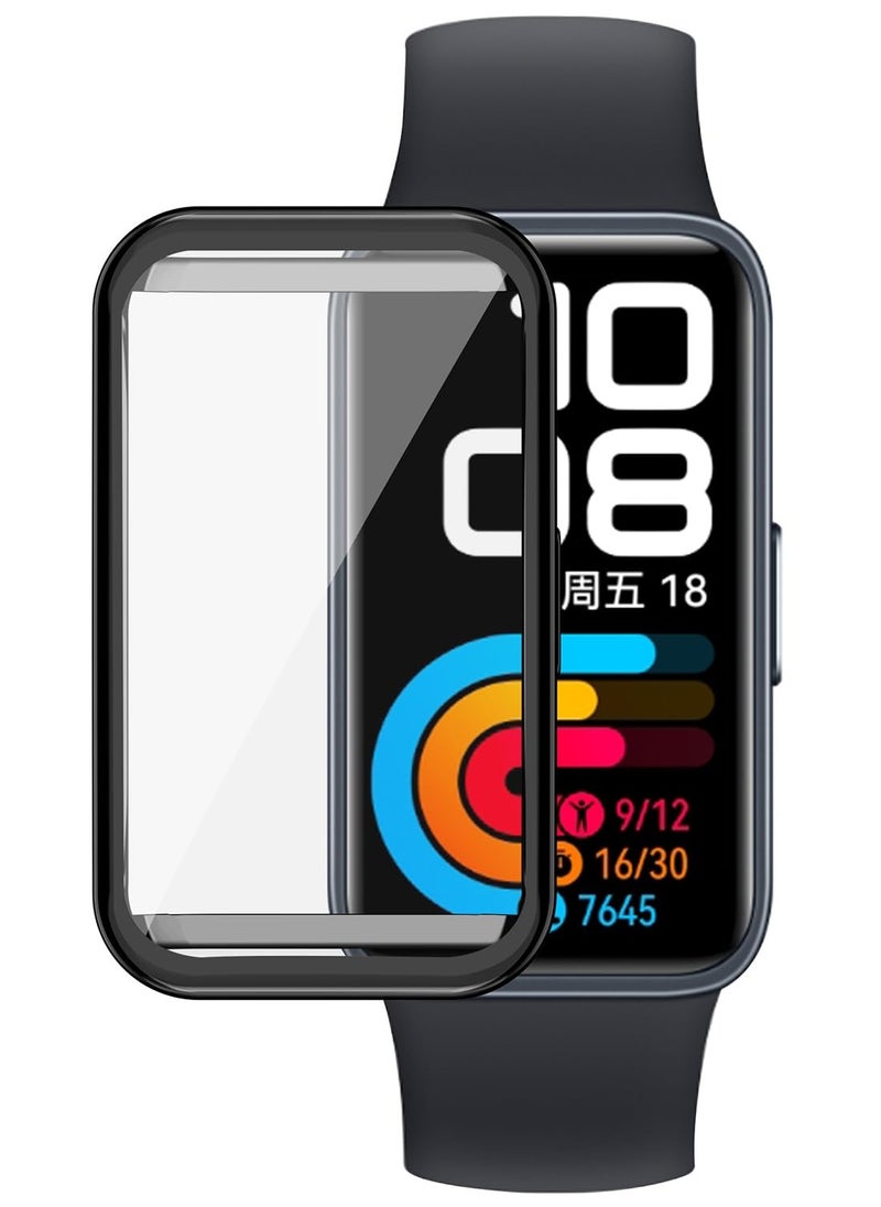 [2pcs] Ful Case Protector Compatible with Huawei Band 8 Cover, Full TPU Case protector with TPU Screen Coverage HD Ultra-Thin Durable Protective Cover (Black+Clear)