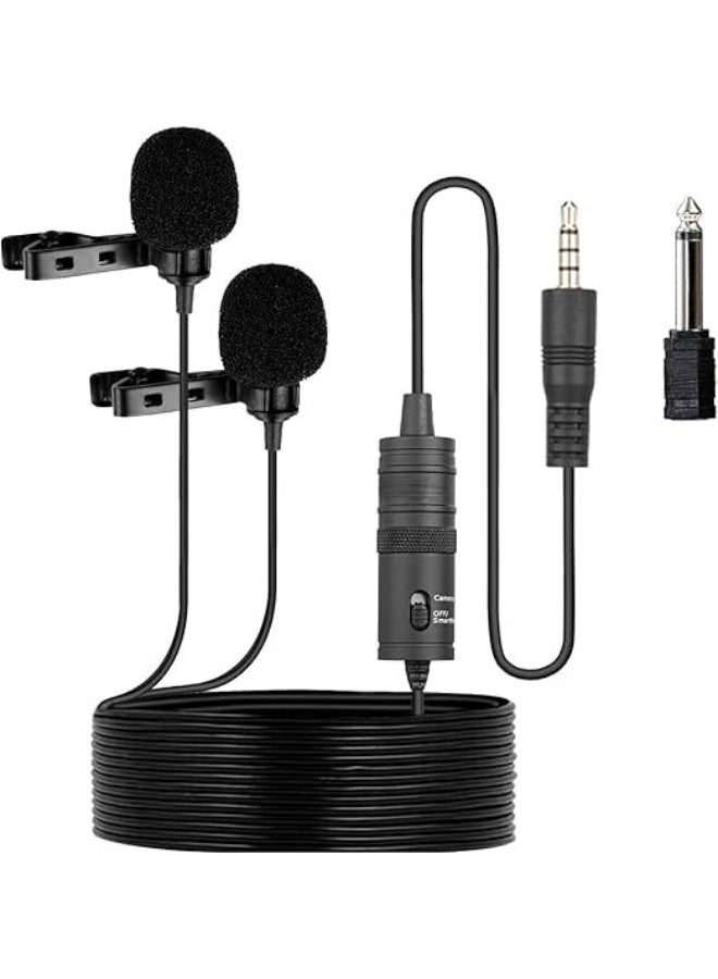 Dual-Head Lavalier Universal Microphone – Clip-on Lapel Mic with Adapter for Smartphone, Camera, PC, and Audio Recording - Image 3
