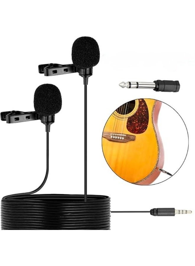 Dual-Head Lavalier Universal Microphone – Clip-on Lapel Mic with Adapter for Smartphone, Camera, PC, and Audio Recording - Image 2