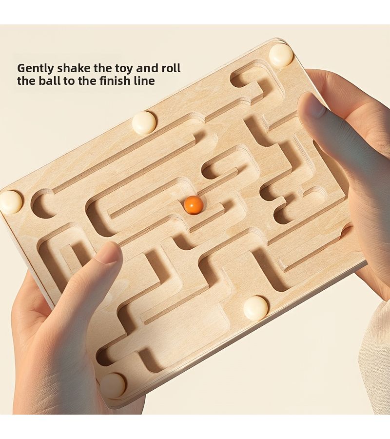 Linden Wood Balance Maze Toy For Fun Hand Eye Coordination Training - Image 3