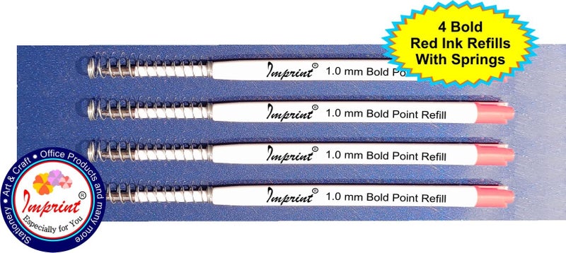 IMPRINT Plastic Body Jotter Refills Bold Point 1 mm Red Ink for Smooth Writing - Image 5