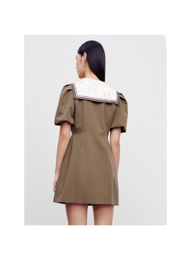 Waxbird Spring And Autumn Fashion Commuter Style Bow Collar Suit Midi Dress Women's Elegant And Sweet - Image 4