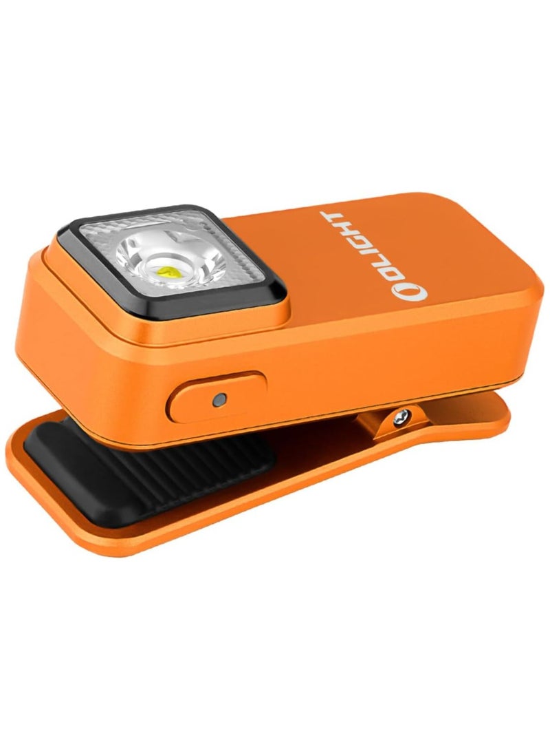 OLIGHT Clip Rechargeable EDC Flashlight 300 Lumens Dual Sources Compact Pocket Clip Light Convenient USB C Charging Magnetic Flash Lights for Working Cycling Emergency Signaling Tool(Orange)  - Image 1