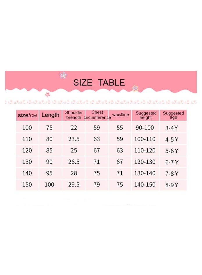 Costume For Kids Girls Princess Dress Up With Accessories Birthday Party Cosplay Outfits 120cm - Image 3