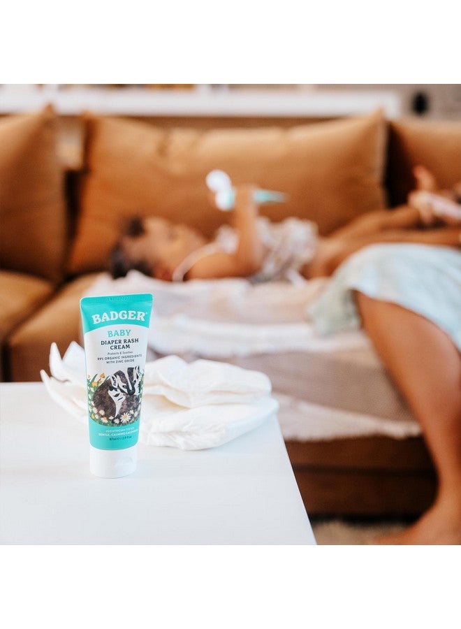 بادجير كريم حفاضات بادجر، كريم طفح الحفاضات العضوي بنسبة 99% للأطفال، مرهم أكسيد الزنك مع كريم آذريون مهدئ لبشرة الطفل الحساسة، 2.9 أونصة سائلة - Image 5