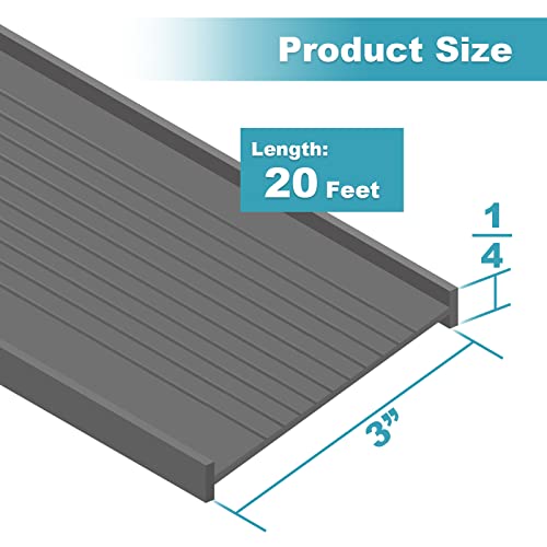 Earthtec 3" Garage Door Bottom Seal Weatherstrip in Grey - 1/4" T Style - All Widths (20' Wide Door) - Image 2