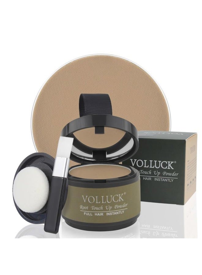 VOLLUCK Root Touch Up Hair Powder Root Cover Up Hairline Shadow Powder Stick, Root Touch Up for Thinning Hair for Women and Men, Bald Spots, Eyebrows, Beard Line, Light Coffee - Image 1