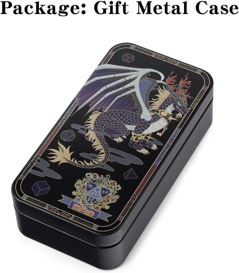 DNDND Red D&D Game Dice,7 Die Polyhedral Metal Dice with Gift Metal Tin for RPG DND Dungeons and Dragons Dice Collector Board Game Player - Image 2