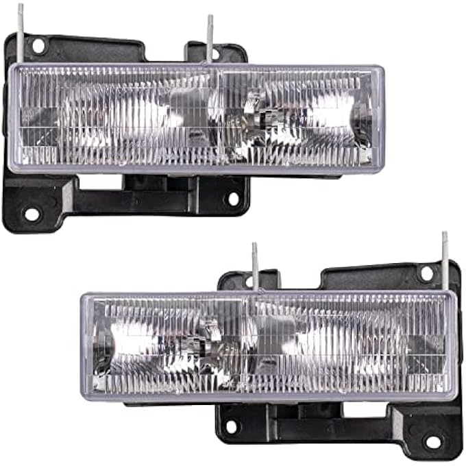 TRQ Hla95280 2 Piece Oe Factory Style Replacement Headlights Assembly Set Driver And Passenger Side Compatible With 9294 Chevrolet Blazer 9099 CK1500 CK2500 CK3500 Suburban 9500 Tahoe Yukon - Image 2