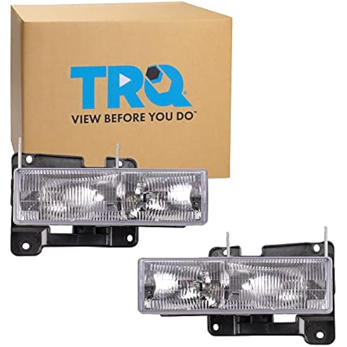 TRQ Hla95280 2 Piece Oe Factory Style Replacement Headlights Assembly Set Driver And Passenger Side Compatible With 9294 Chevrolet Blazer 9099 CK1500 CK2500 CK3500 Suburban 9500 Tahoe Yukon - Image 3