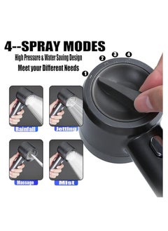 OUYoo OUYoo High Pressure Handheld Shower Head with Cotton Filter, 4 Modes Water Saving Filter, Pause Switch, Luxury Gray Showerhead for Healthier Bathing Experience.（Gray）  - Image 3