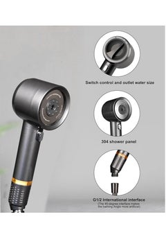 OUYoo OUYoo High Pressure Handheld Shower Head with Cotton Filter, 4 Modes Water Saving Filter, Pause Switch, Luxury Gray Showerhead for Healthier Bathing Experience.（Gray）  - Image 2