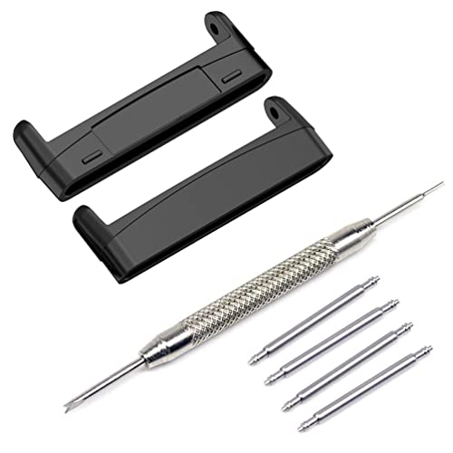 Sankel Compatible for Fitbit Versa 4/3/Sense 2/Sense Connectors,Stainless Steel Watch Strap Adapter Metal Replacement Connection Adapter for Fitbit Versa 4/3/Sense 2/Sense (Black-20mm Pins) - Image 2