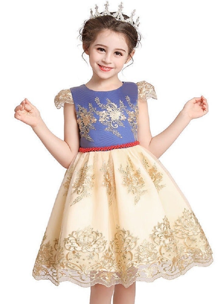Girls Elegant Evening Party Dress, Girls Satin Tulle Princess Costume for Photoshoot & Festival Gift - Image 2