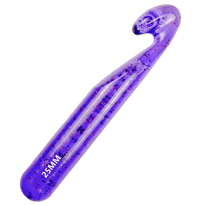 Hobekoee 25mm Large Crochet Hook for Chunky Yarn,Ergonomic Crochet Needles for Arthritic Hands,Plastic Crystal Smooth Crochet Hooks for Handmade DIY Crocheting - Image 1