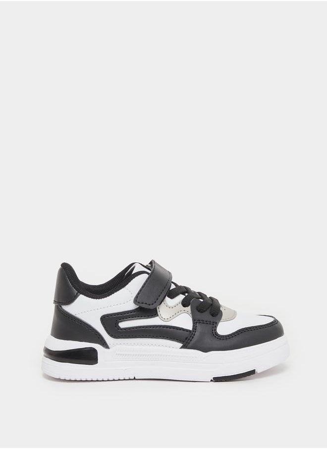 Styli Color Block Low Top Trainer Shoes with Velcro Closure  - Image 1